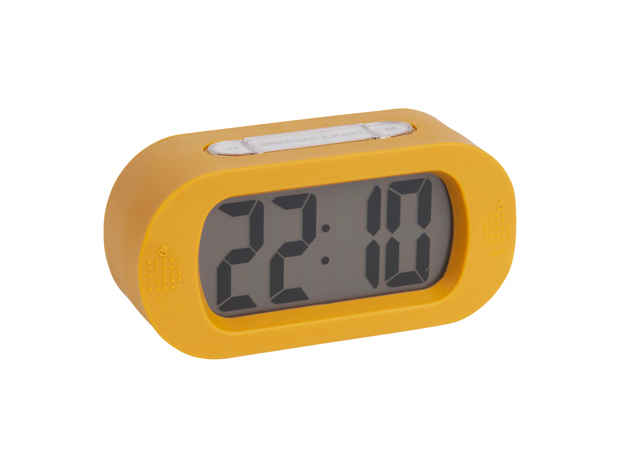 Alarm clock Gummy rubberized ochre yellow