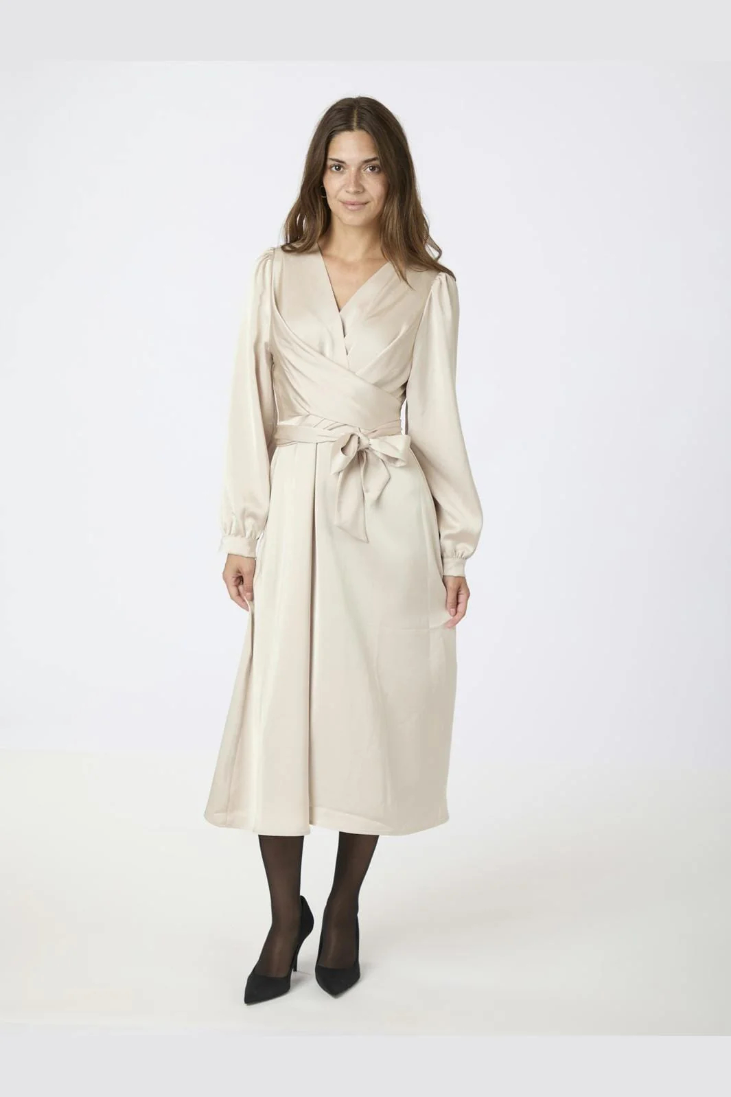Neo Noir Rimini Heavy Sateen Dress champagne