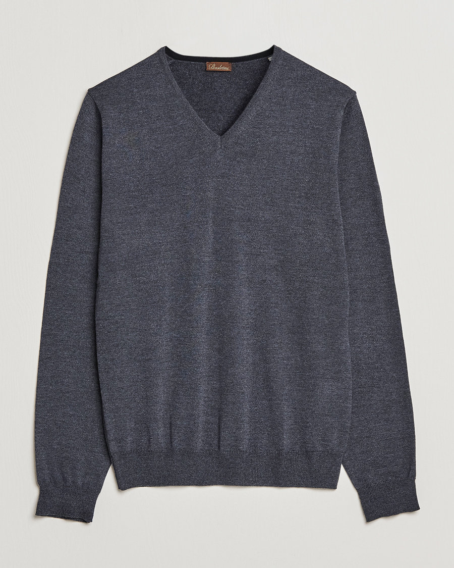 Stenströms Merino V-Neck Anthracite