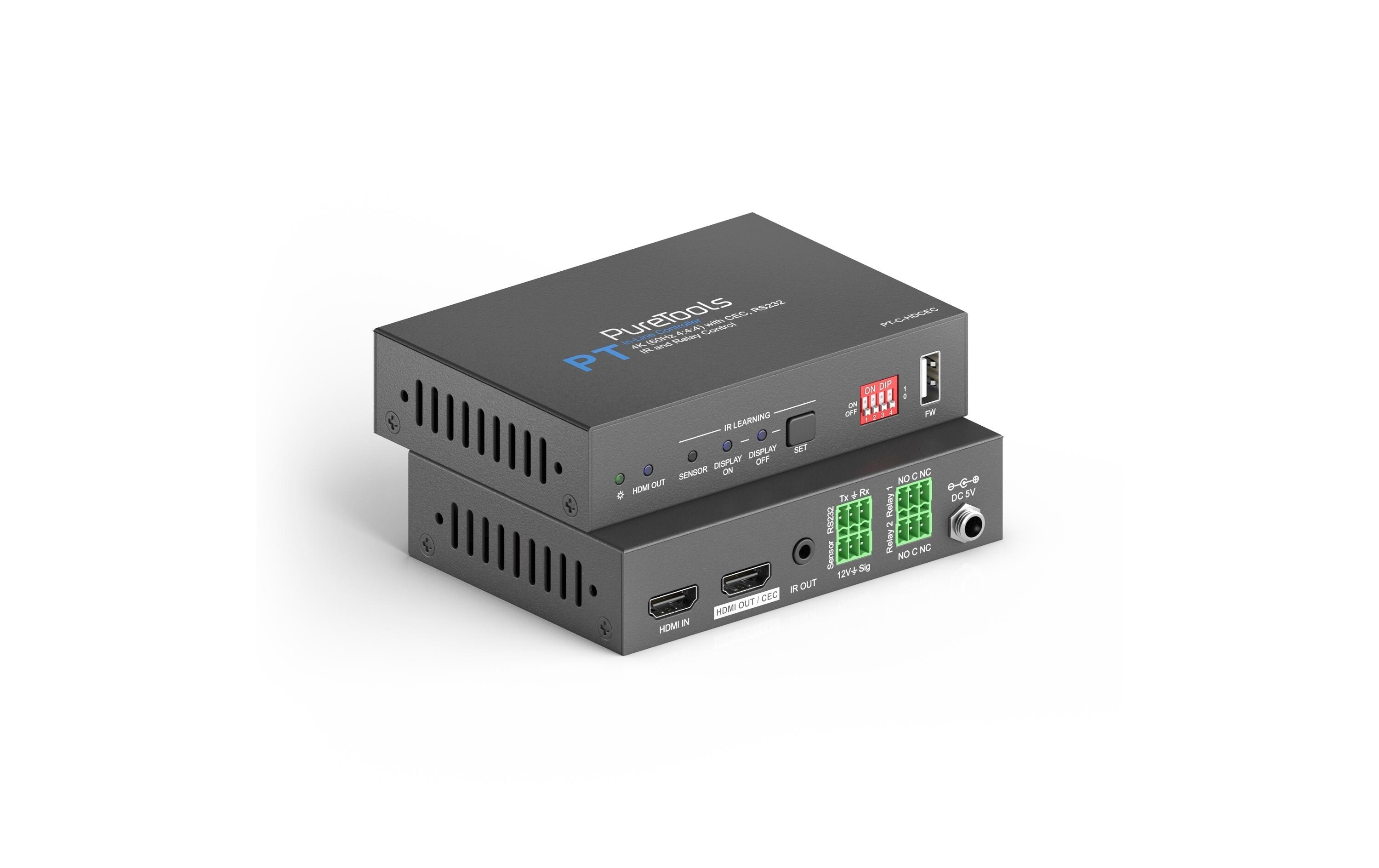 Controller PT-C-HDCEC<br>4K 18Gbps HDMI CEC und Relais Controller – Individuelle Kontrolle und Ansteuerung von Steuersignalen
