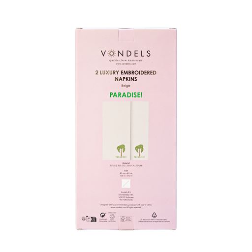 Vondels Broderet 2-pak Serviet, Paradise, 45x45 cm