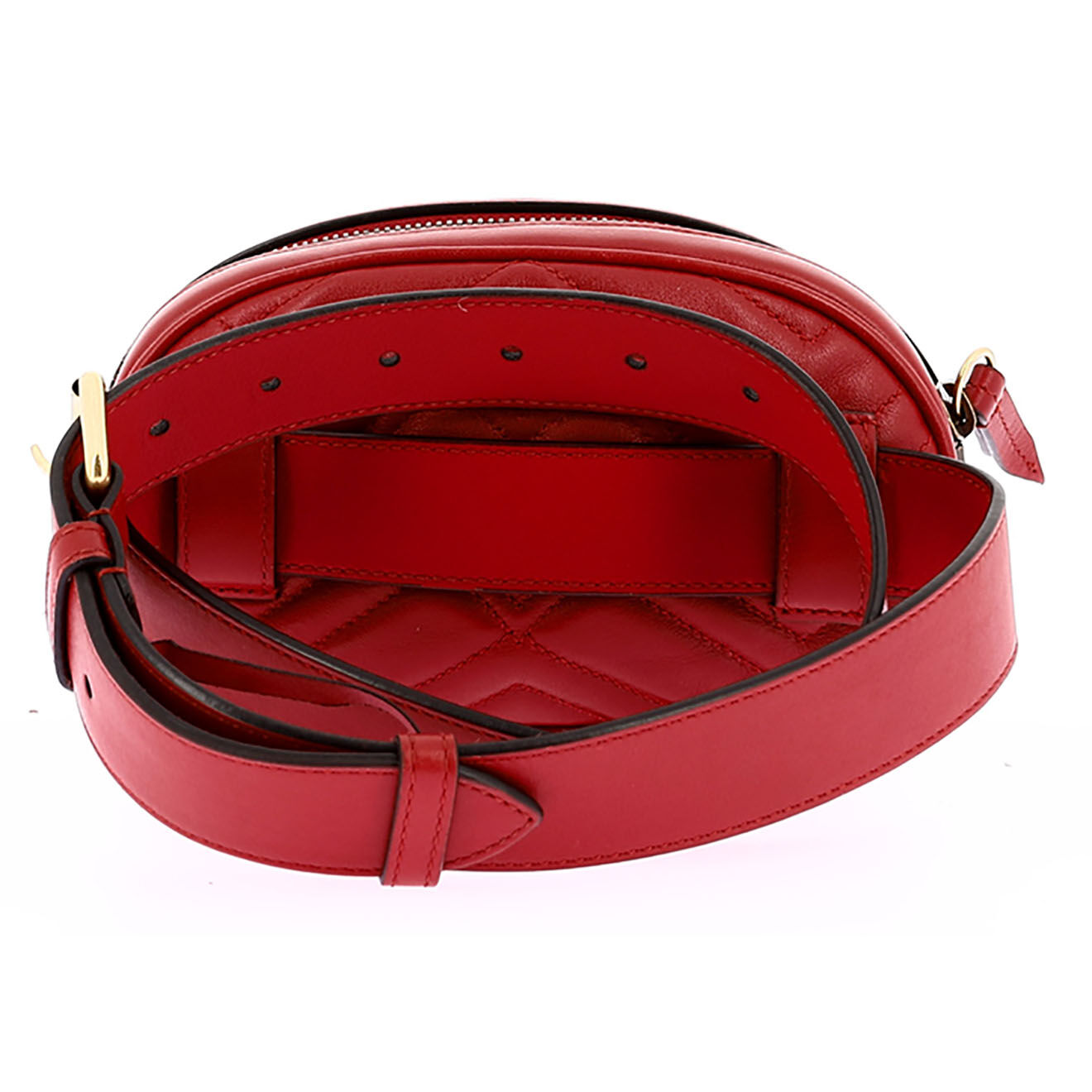 Gucci Sac ceinture Marmont en Cuir rouge - Très bon état - L.17 cm