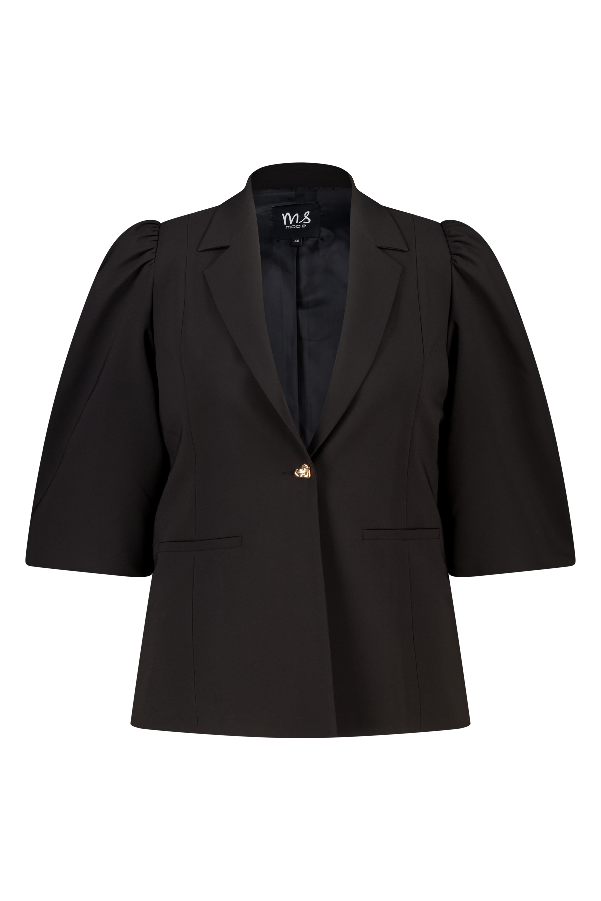 Blazer met pofmouwen Zwart