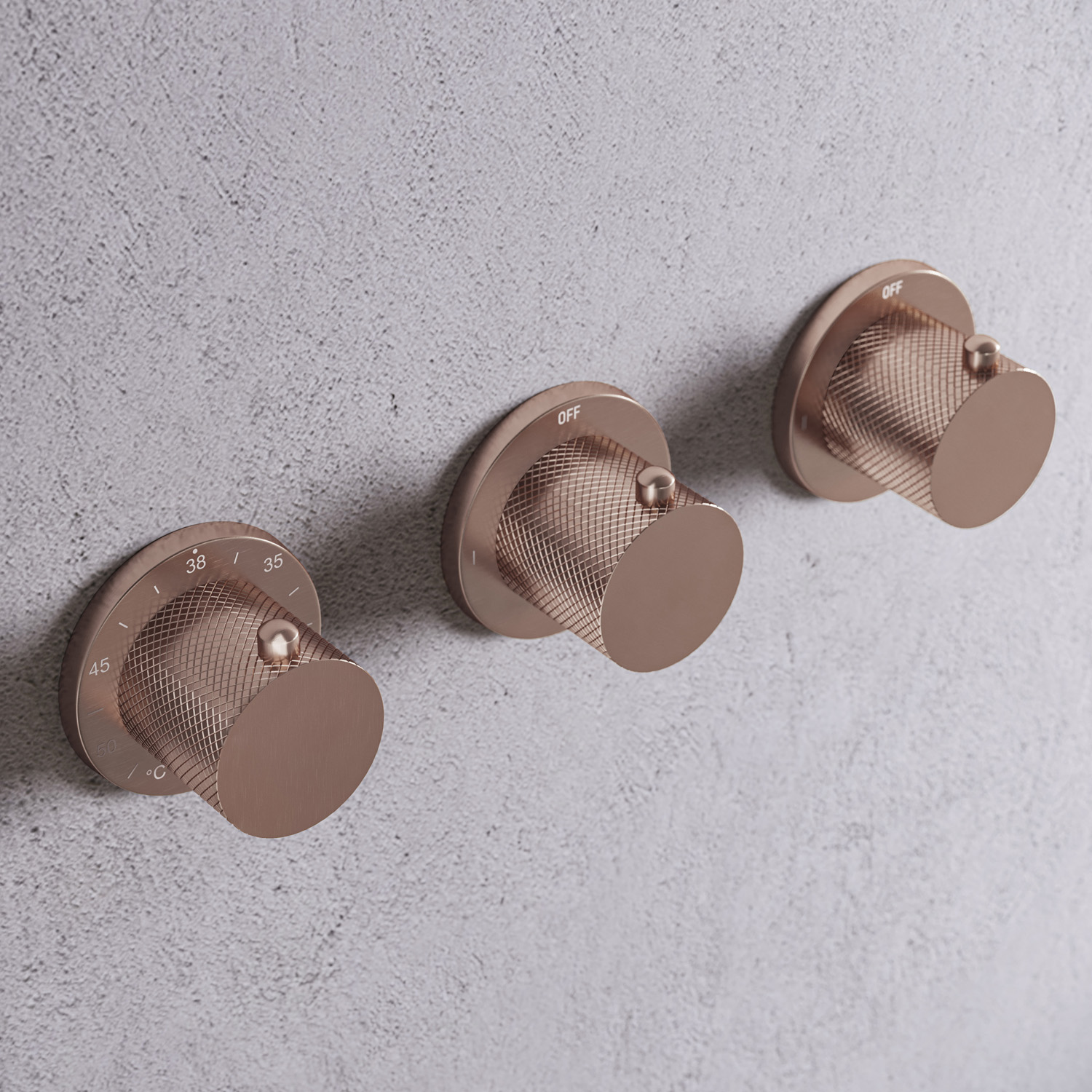 Saniclear Plus Curved inbouw regendouche met 20cm hoofddouche, muurarm en glijstang geborsteld koper