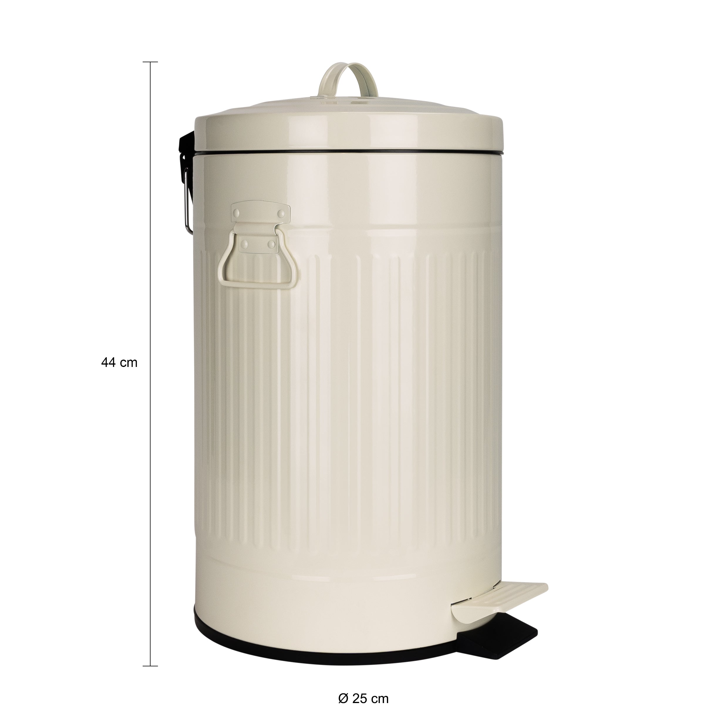 QUVIO Prullenbak retro - 12 L - Metaal - Beige