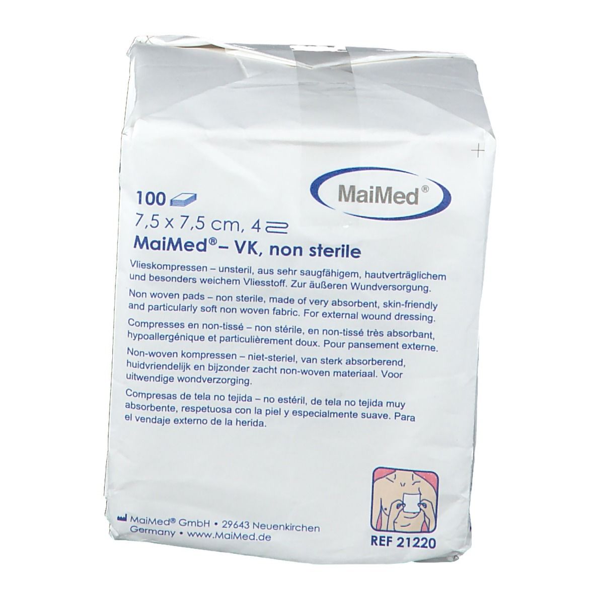 MaiMed® Vlieskompressen 7,5 x 7,5 cm unsteril