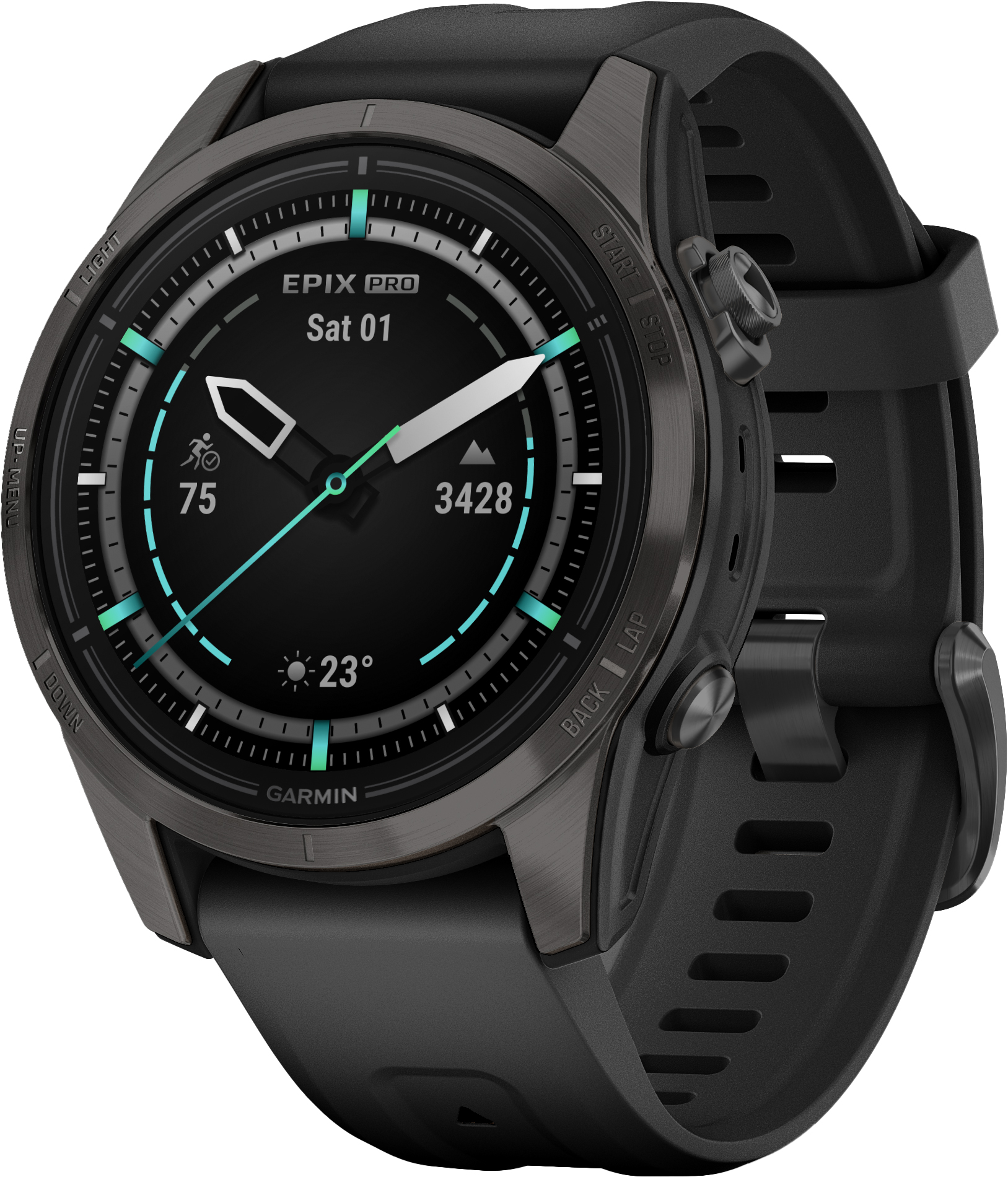 Epix Pro (Gen 2) - Sapphire Edition - 42mm Carbon Gray DLC-Titan w/Black Band