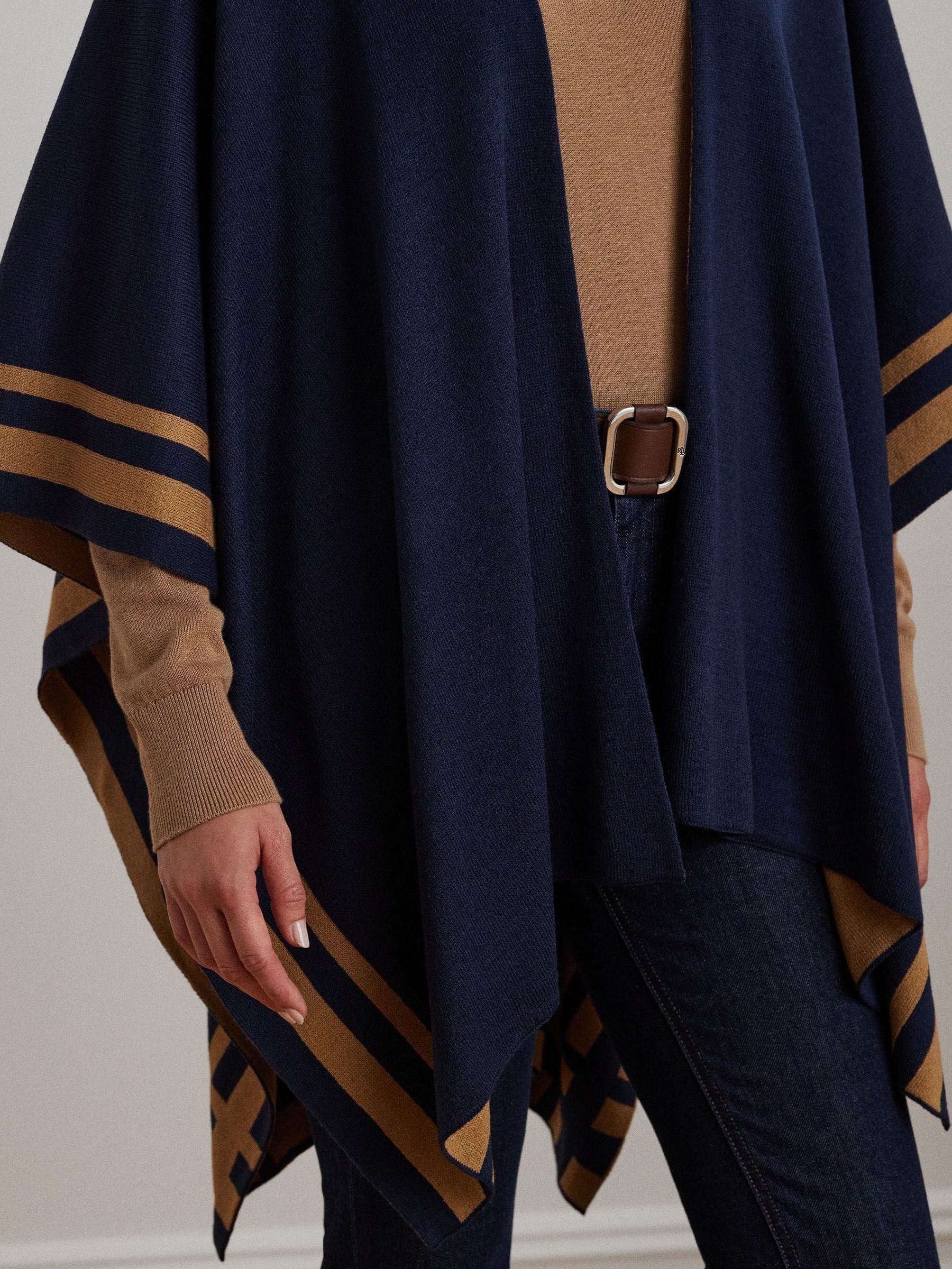 Lauren Ralph Lauren poncho van acryl met strepen