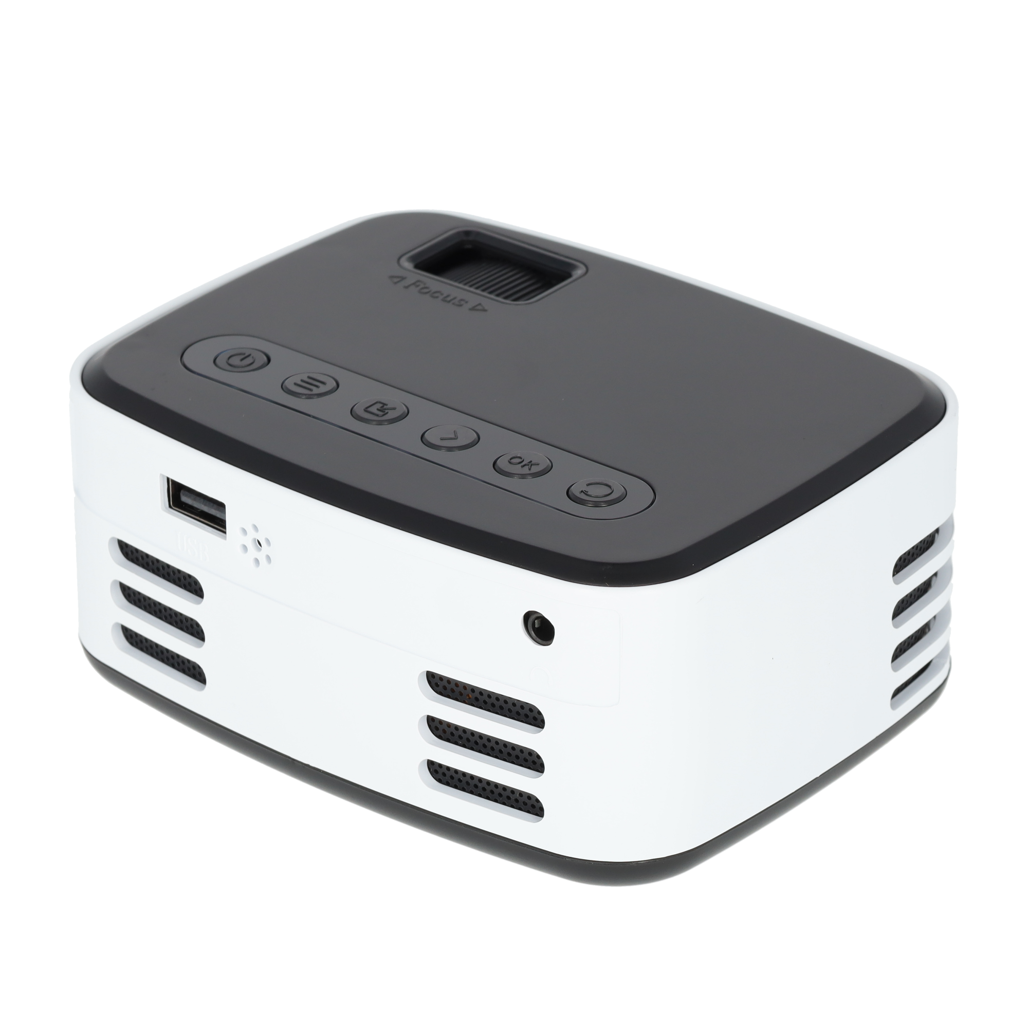 Mini Multimedia LED Projektor Beamer Heimkino (600 Lumen) 1080p Full HD / WLAN / USB / AirPlay / Miracast - Weiss / Schwarz
