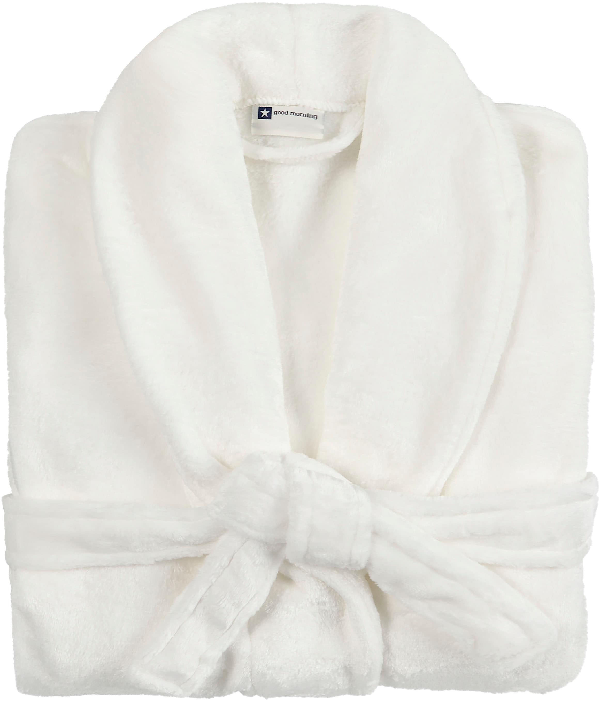 good morning Bademantel »Good morning Bathrobe uni«, 1 Stk. Schalkragen, Gürtel, Taschen, Damen & Herren, Velours, Glanz,