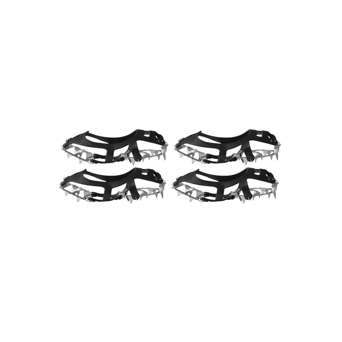 1 par anti-skli 18 tenner stegjern isjukser, isgripere for klatrevandring Sort M / 34-40