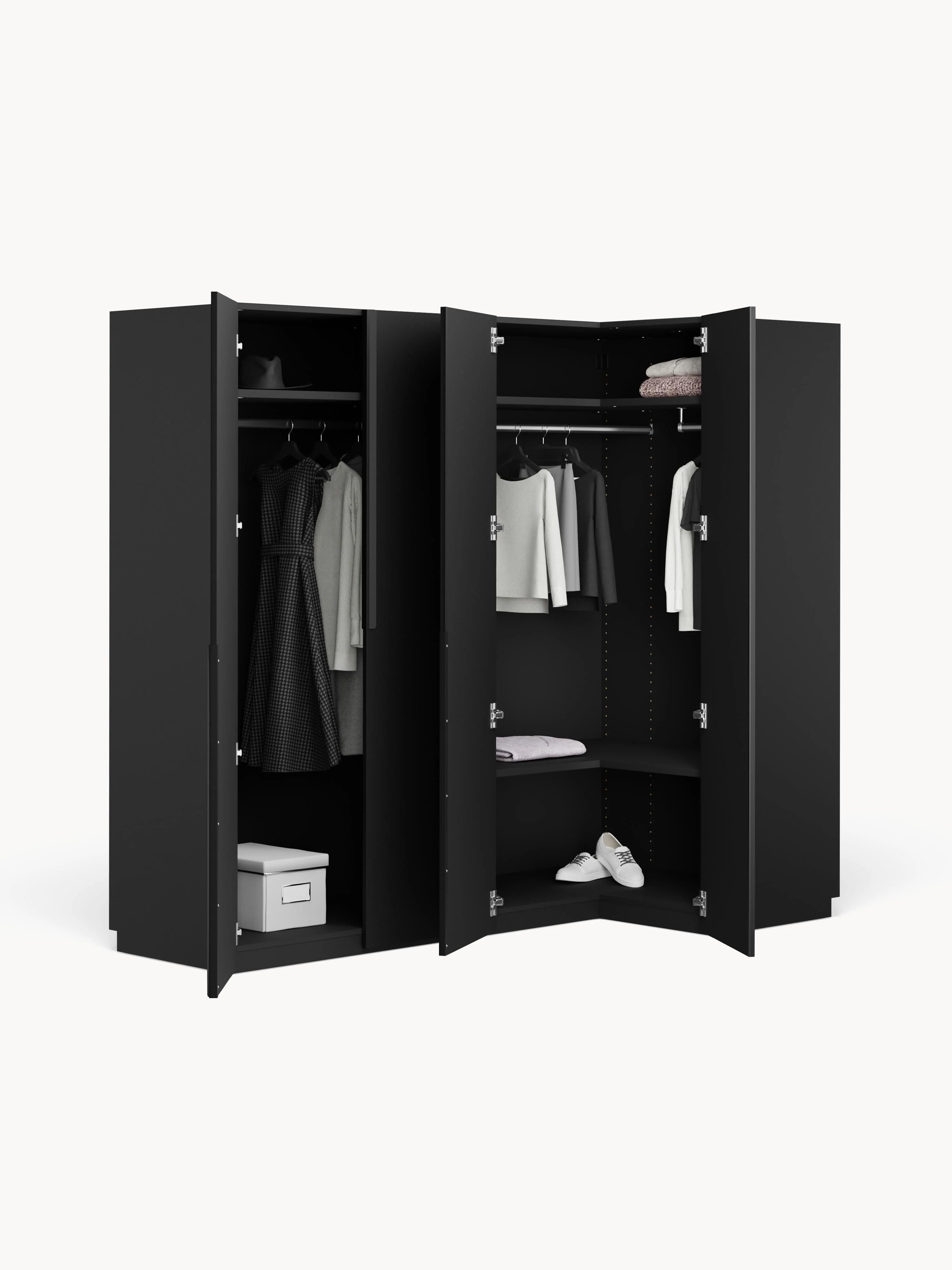 Modulaire hoekkast Leon, 215 cm breed, diverse varianten