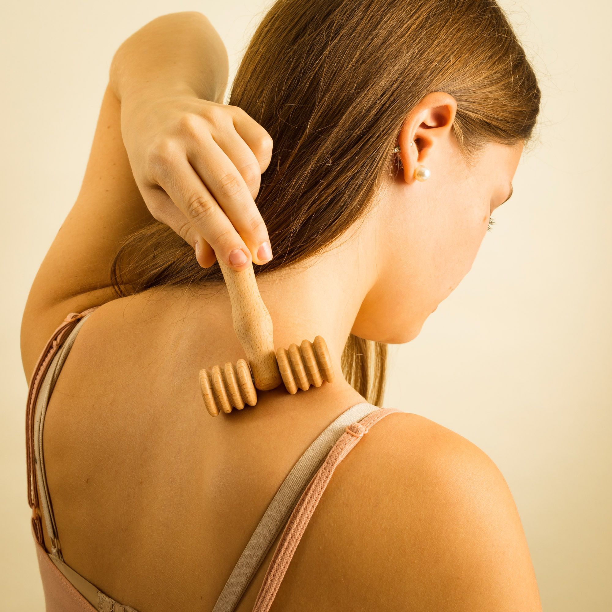 tuuli Holz Körper Massage Set Derma Roller für Gesicht Hals Arm Hand Schultern