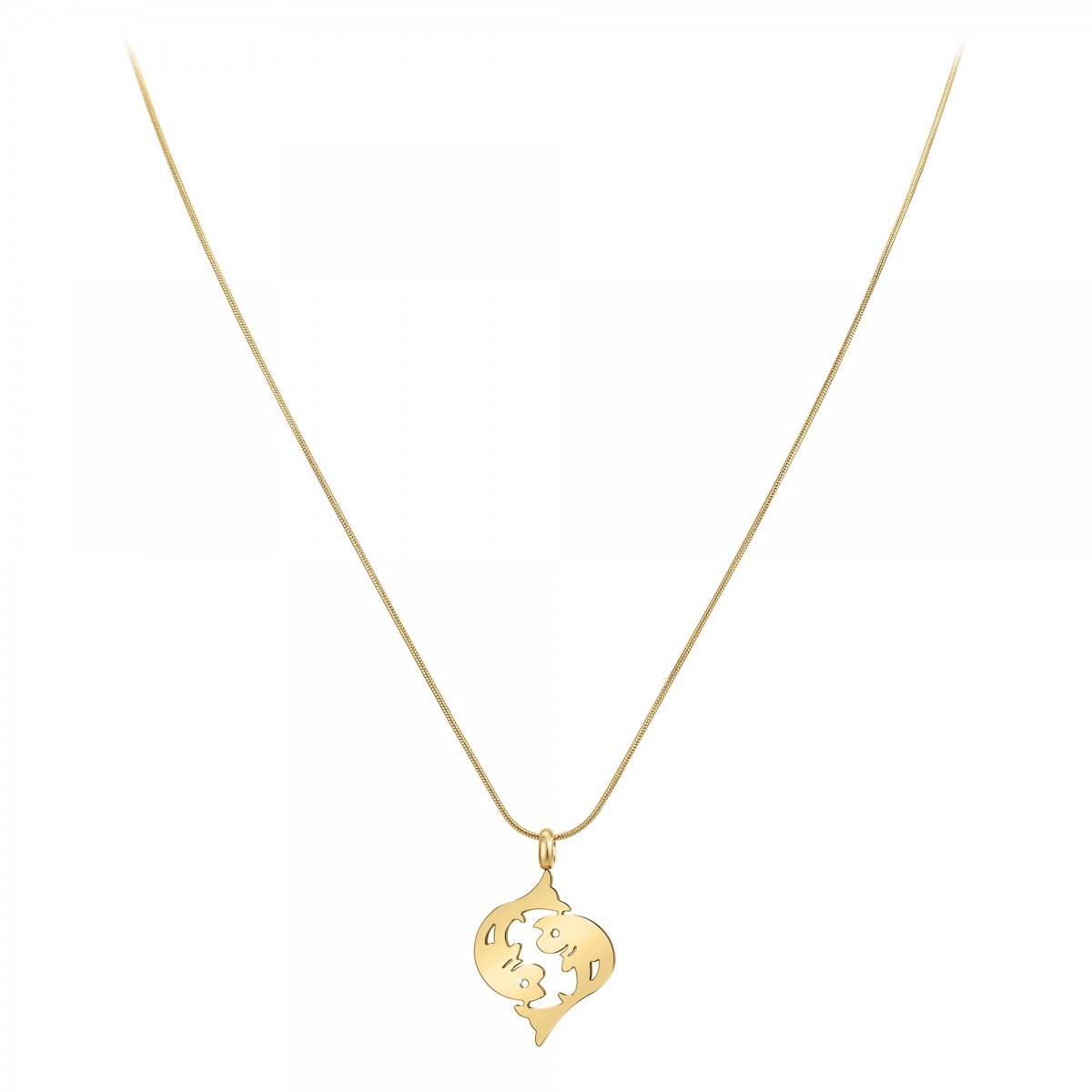 Collier astrologie  Poissons  SC Bohème en Acier Finement doré