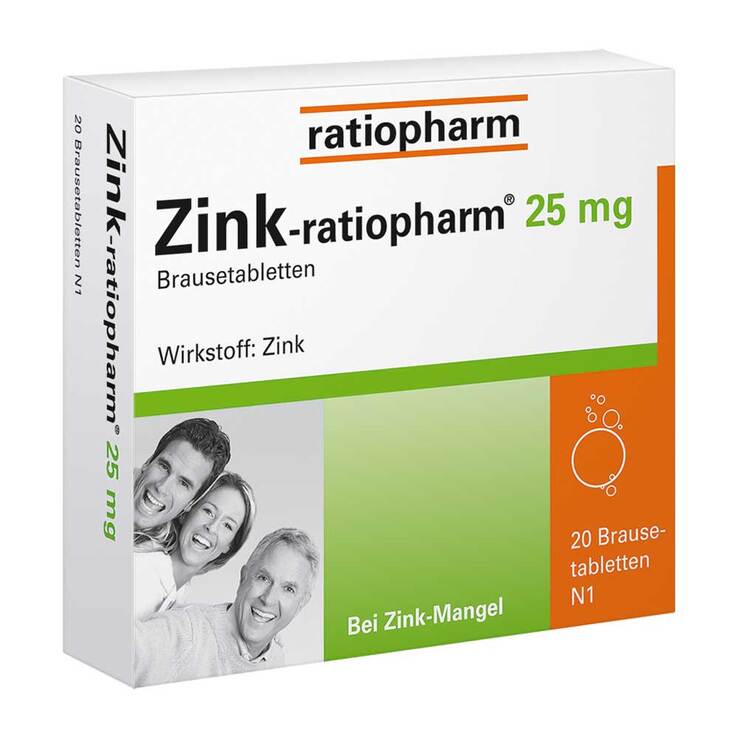 Zink Ratiopharm 25 mg Brausetabletten, 20 St