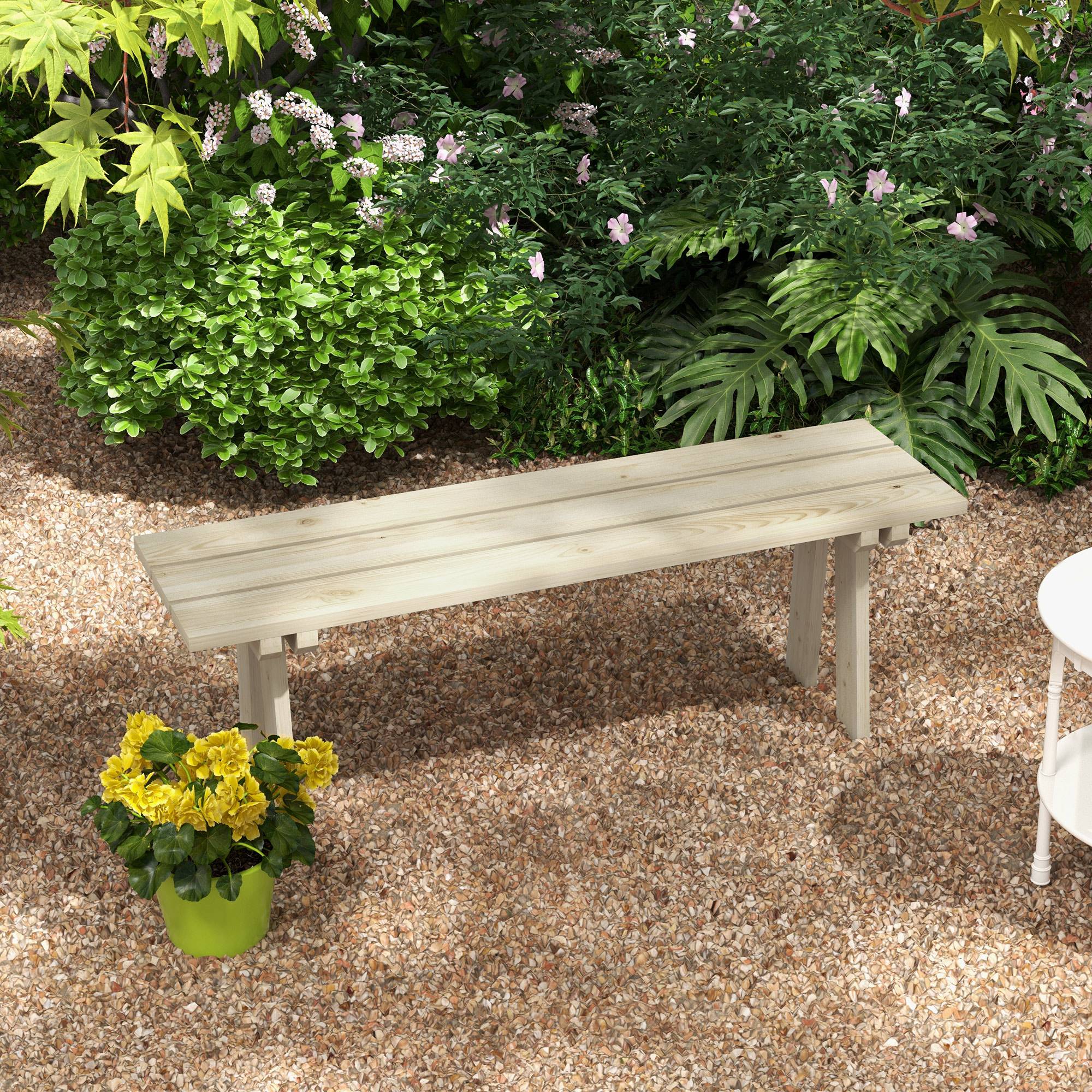 Banco de jardim Outsunny em madeira natural