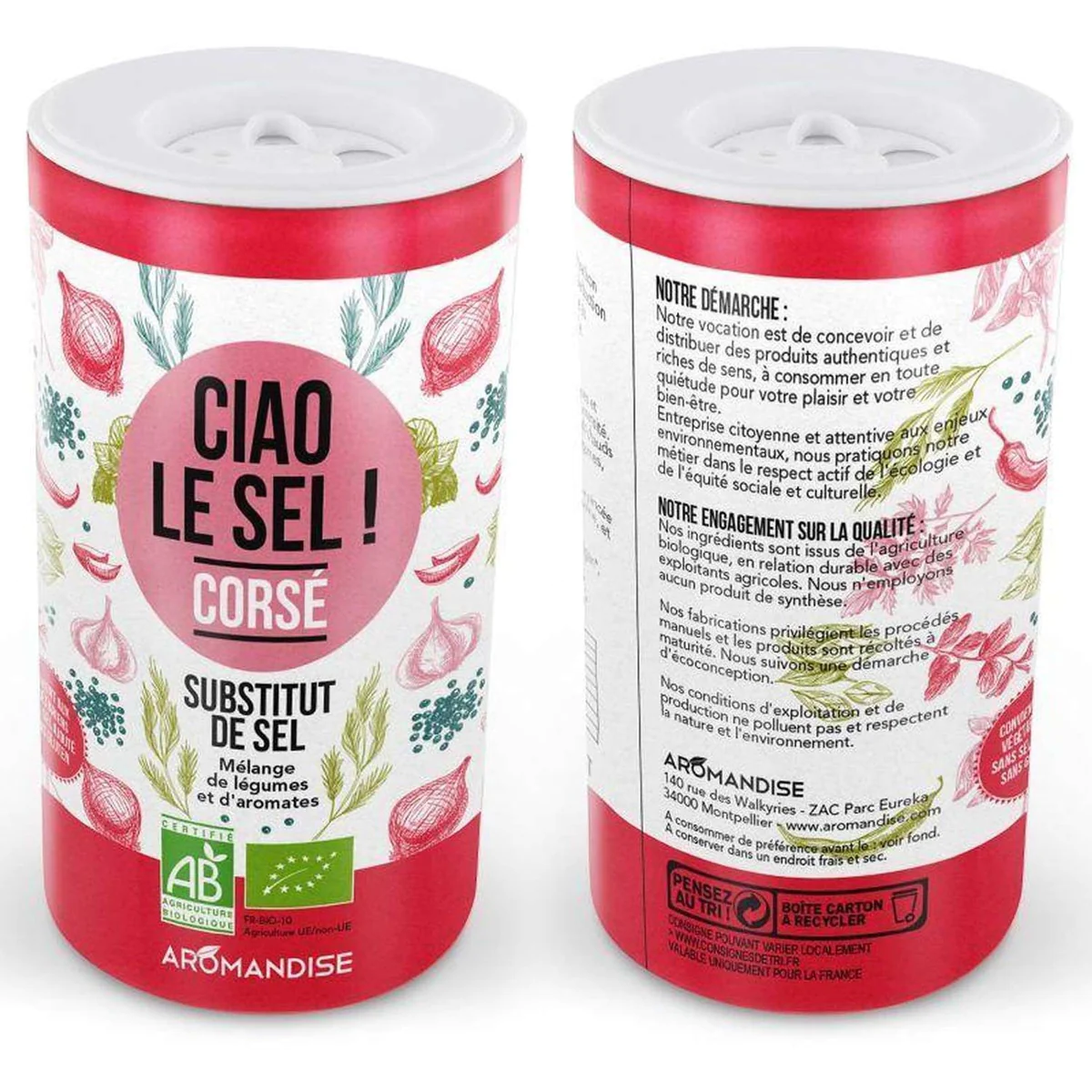 Substitut de sel corsé 140 g Aromandise