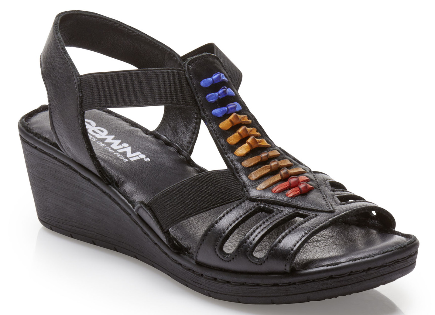 Gemini Sandalette mit bunten Lederdurchzügen