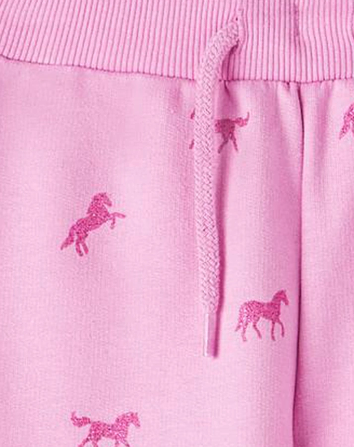 Sweathose NMFBASCHA - HORSES AOP in cyclamen