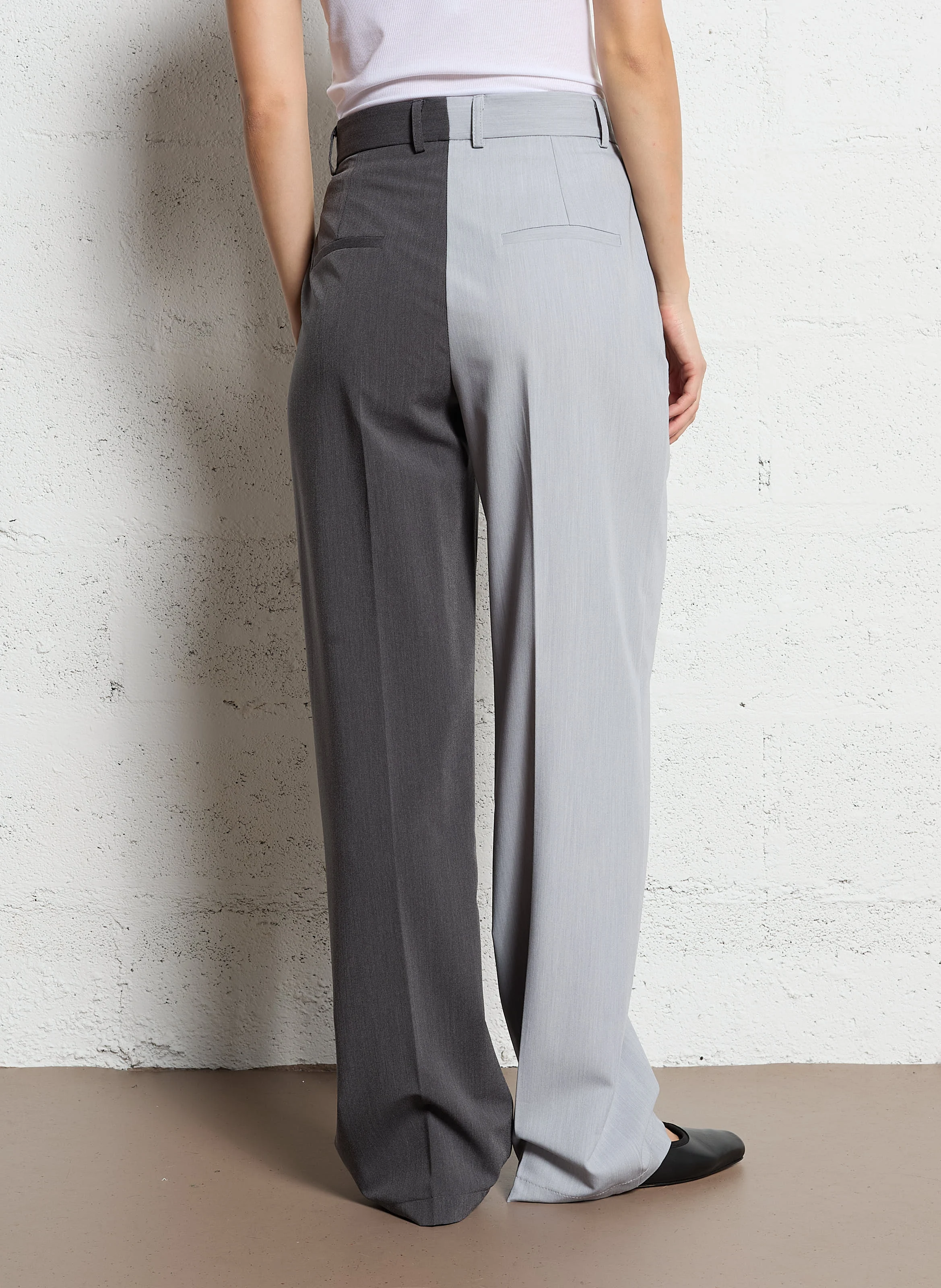 Pantalon large| Gris
