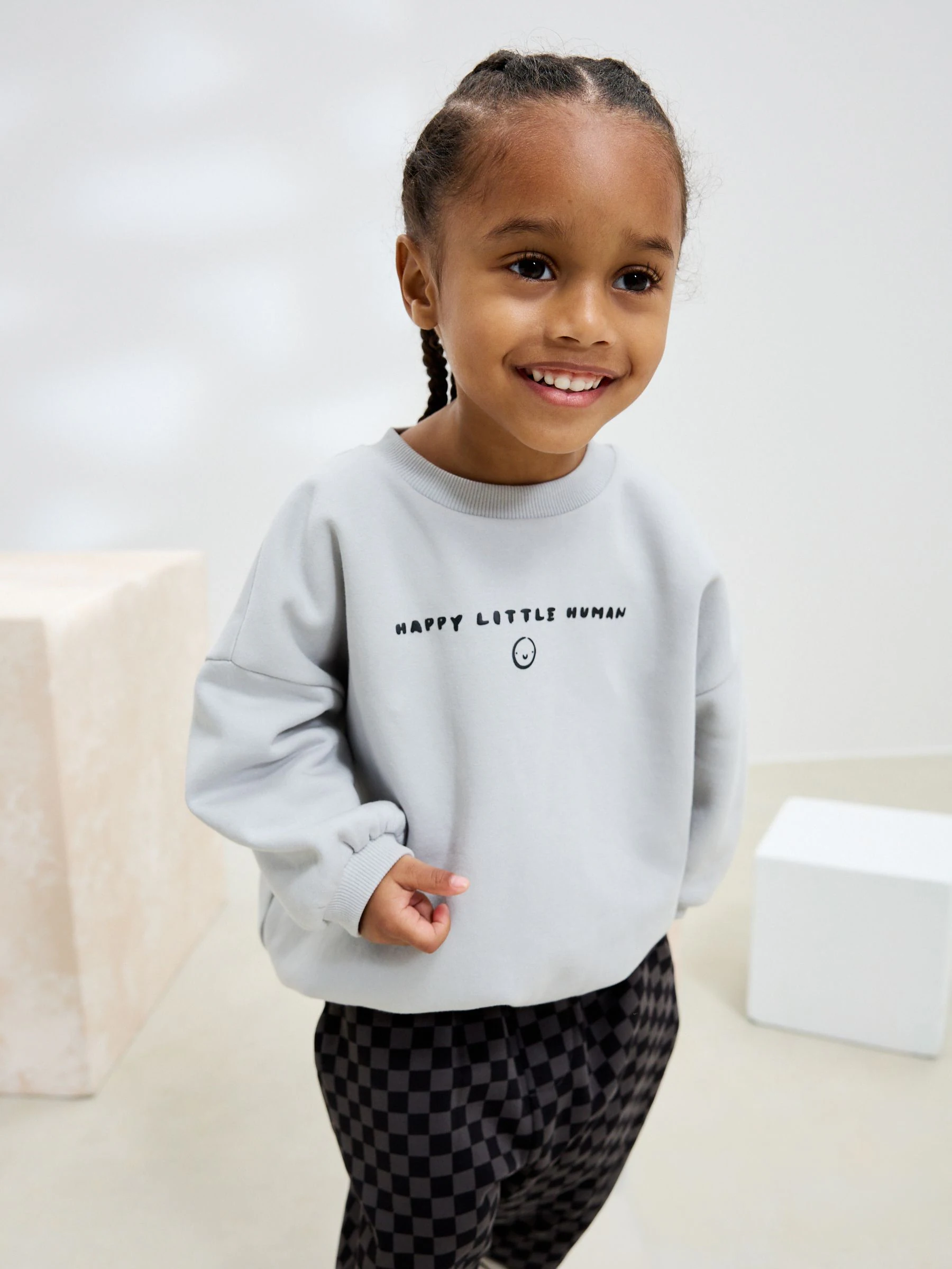 Zwart/grijs - Set met sweatshirt en joggingbroek met strepen (3mnd-7jr)