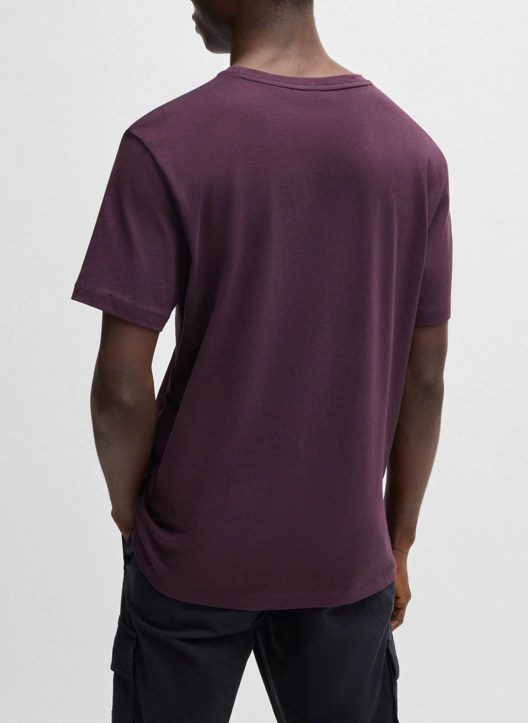 Tee-shirt à manches courtes col rond en coton | Violet
