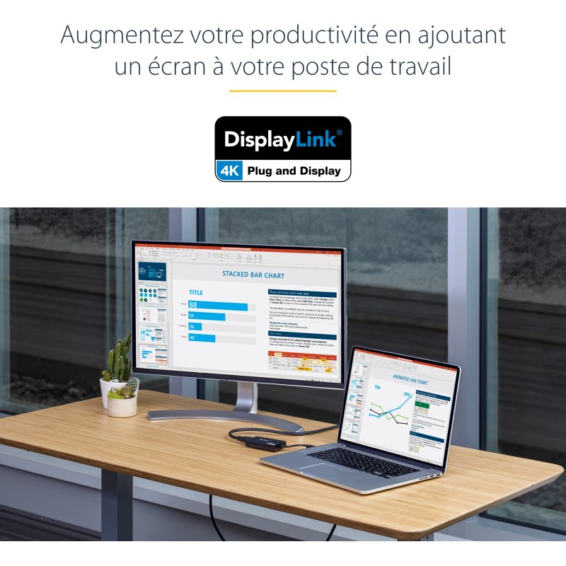StarTech.com Carte Graphique Externe USB 3.0 vers HDMI - Adaptateur Graphique Vidéo Double Écran/Multi-Écrans Externe USB 3.0 vers HDMI pour Mac et PC – Certifié DisplayLink – HD 1080p