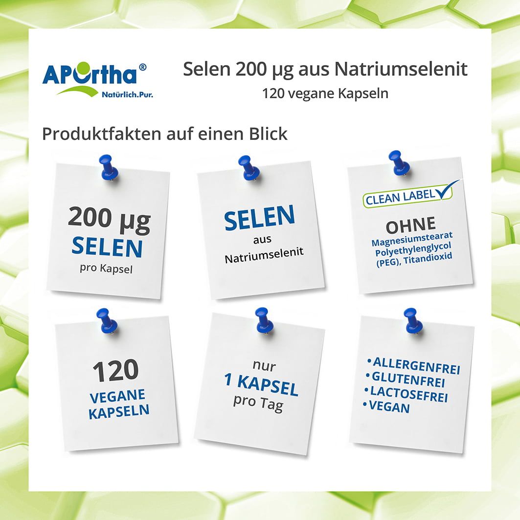 APOrtha® Selen-Kapseln aus NATRIUMSELENIT - 200 µg