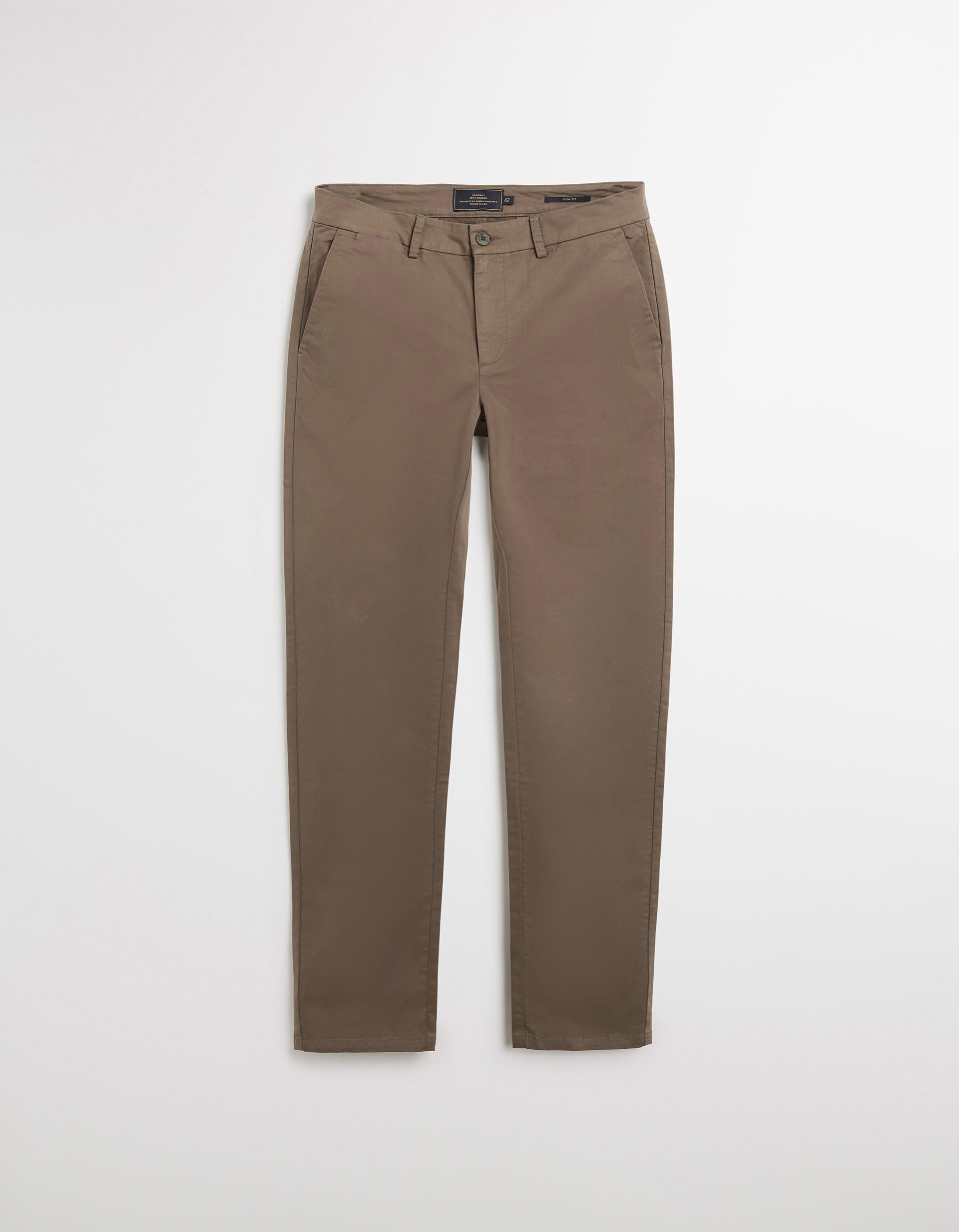 Calças Chino Slim, Homem, Castanho