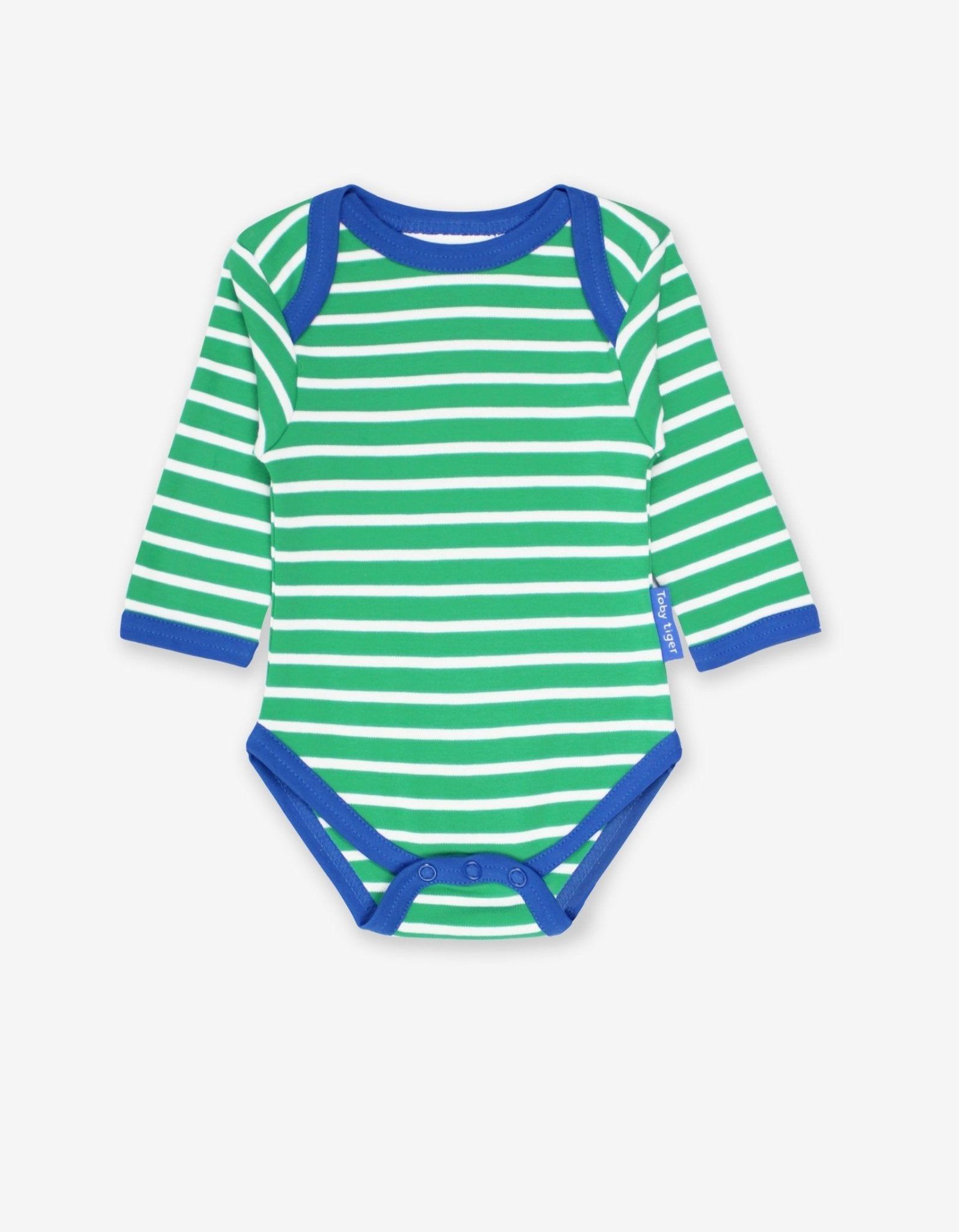 Toby Tiger Langarm Baby Body mit Schlupfausschnitt , Gestreift