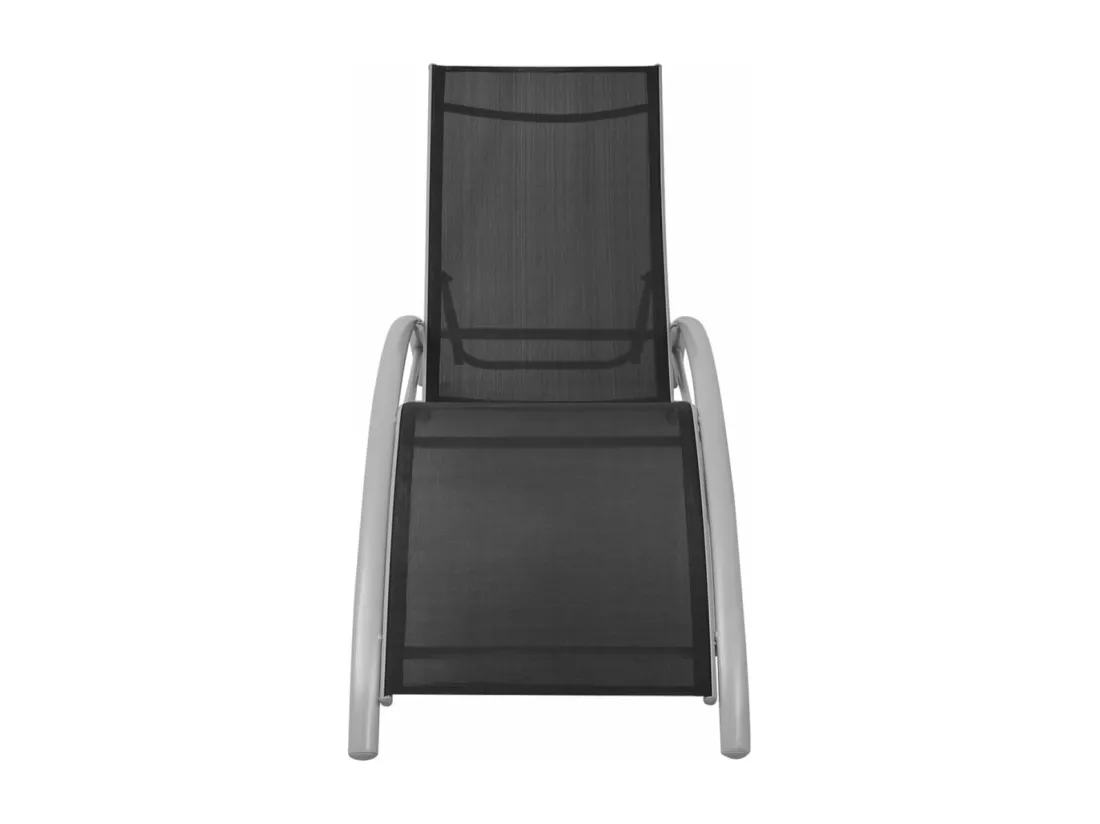 Chaises longues et parasol Aluminium Noir
