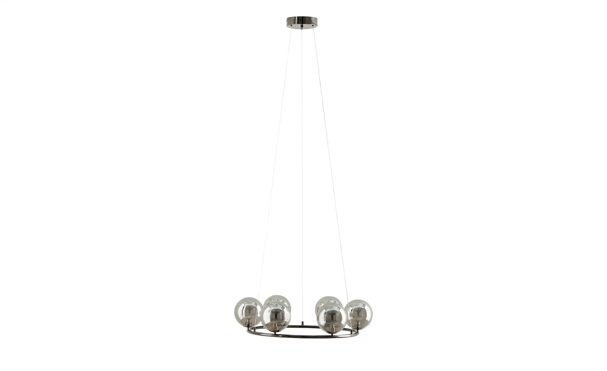 Meisterleuchten LED-Krone 6-flammig, schwarzchrom/Rauchglas