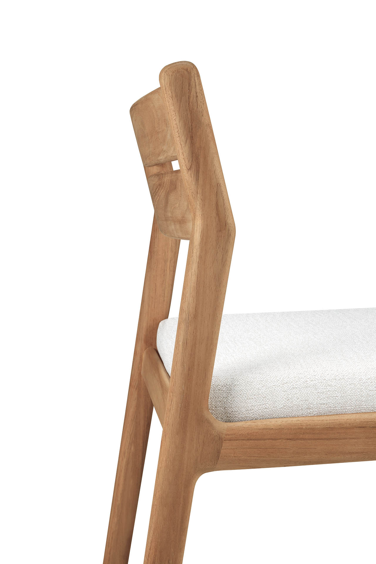 Teak Jack stoel zonder armleuning - outdoor - met off white kussen