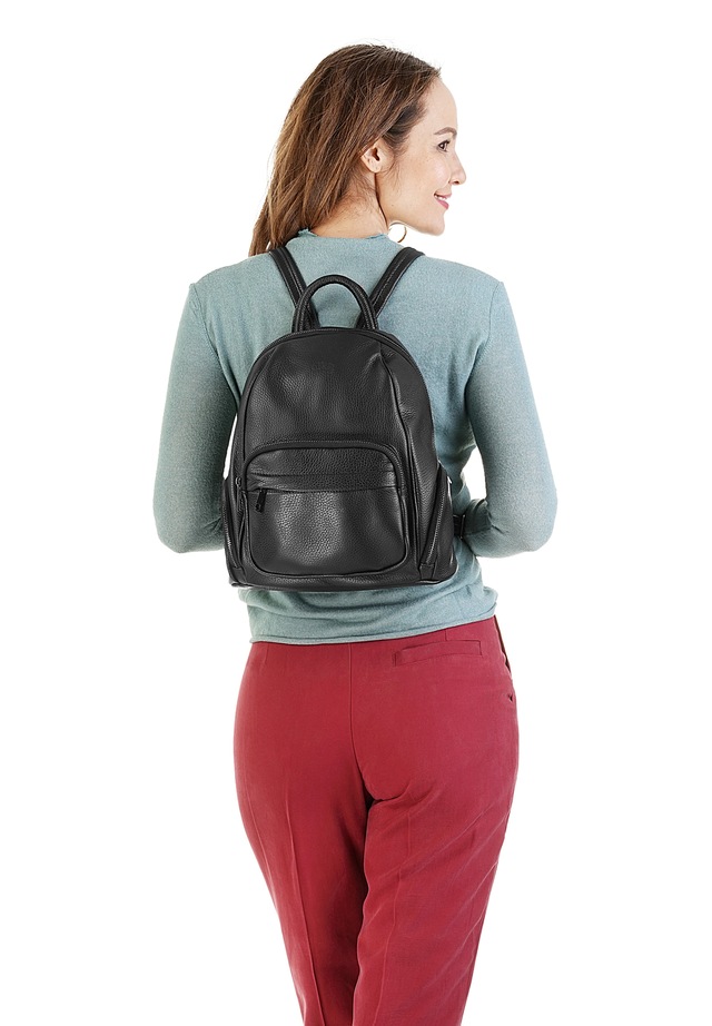 Cluty Cityrucksack echt Leder, Made in Italy