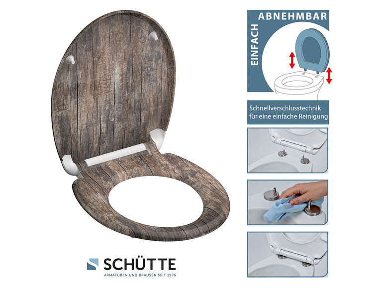 WC zitting duroplast, met soft-close-mechanisme