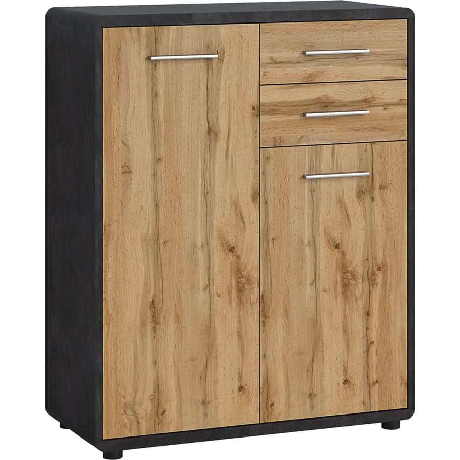 Regal Trevi Dekor Beton dunkel Wotaneiche 109 x 110 x 35 cm