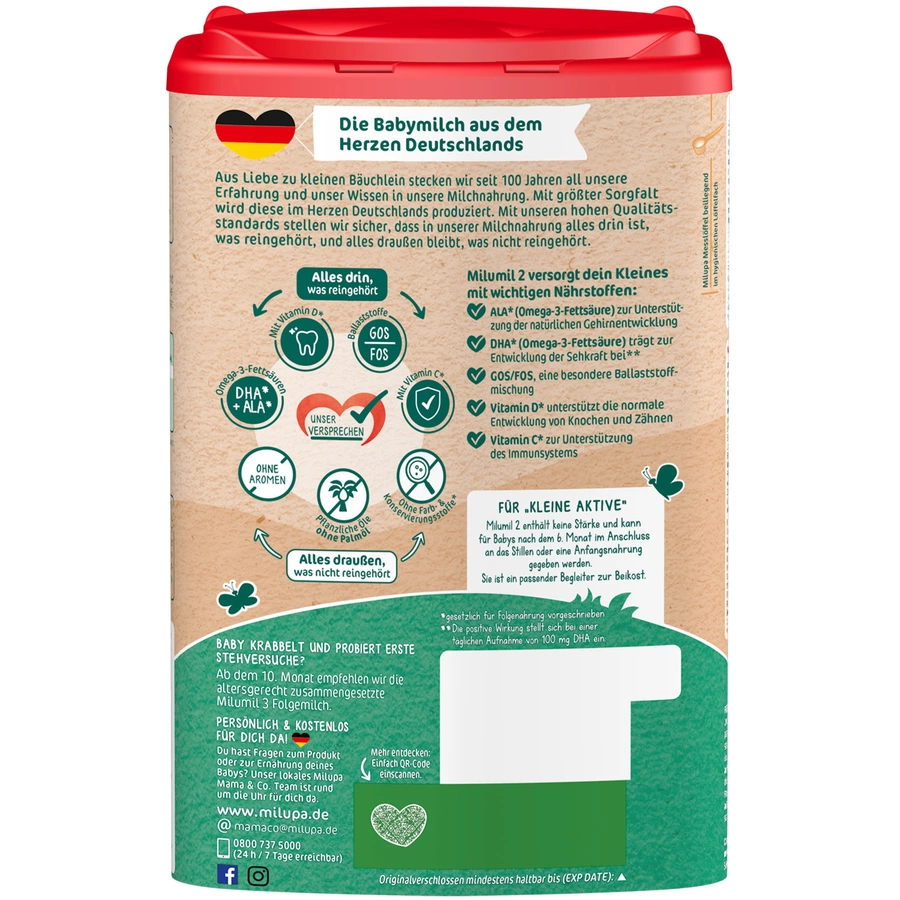 Milupa Folgemilch Milumil 2 800 g nach dem 6. Monat