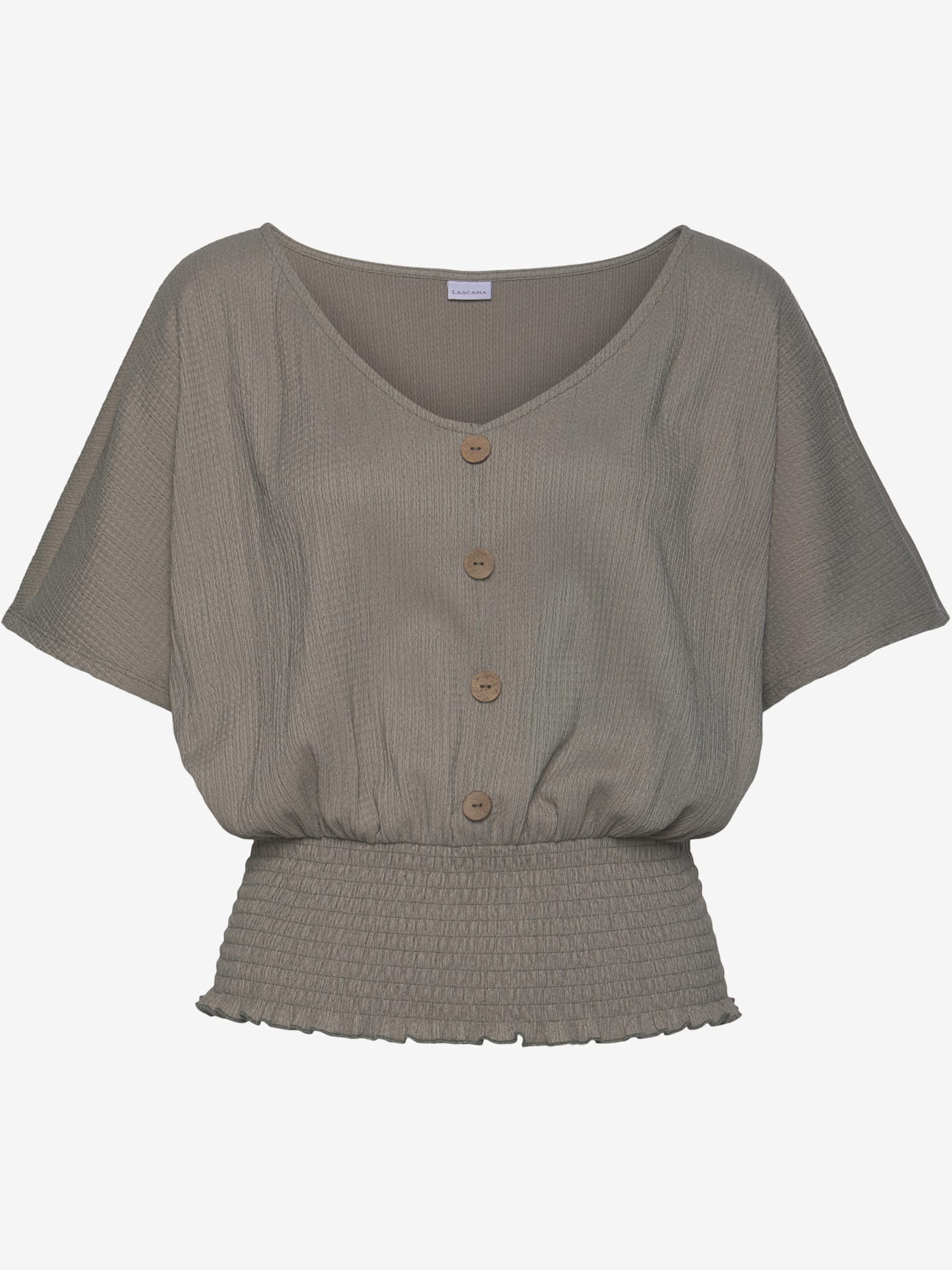 T-shirt en v fausse patte de boutonnage devant