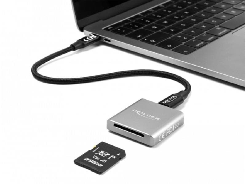Delock Card Reader Extern USB-C für SD Express-Speicherkart Externer Kartenleser für SD-Express-Speicherkarten