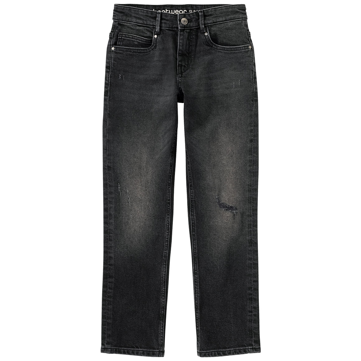 Beatwear Jungen Straight-Jeans im Used-Look dunkelgrau