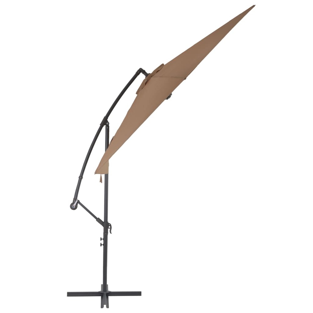Parasol meuble de jardin en porte-à-faux avec poteau en aluminium 300 cm taupe
