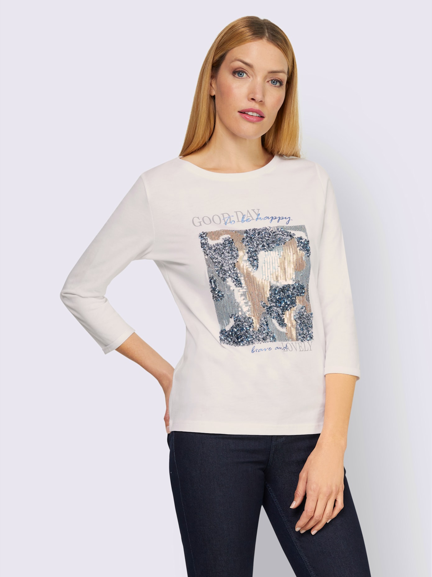 T-shirt orné de paillettes brillantes