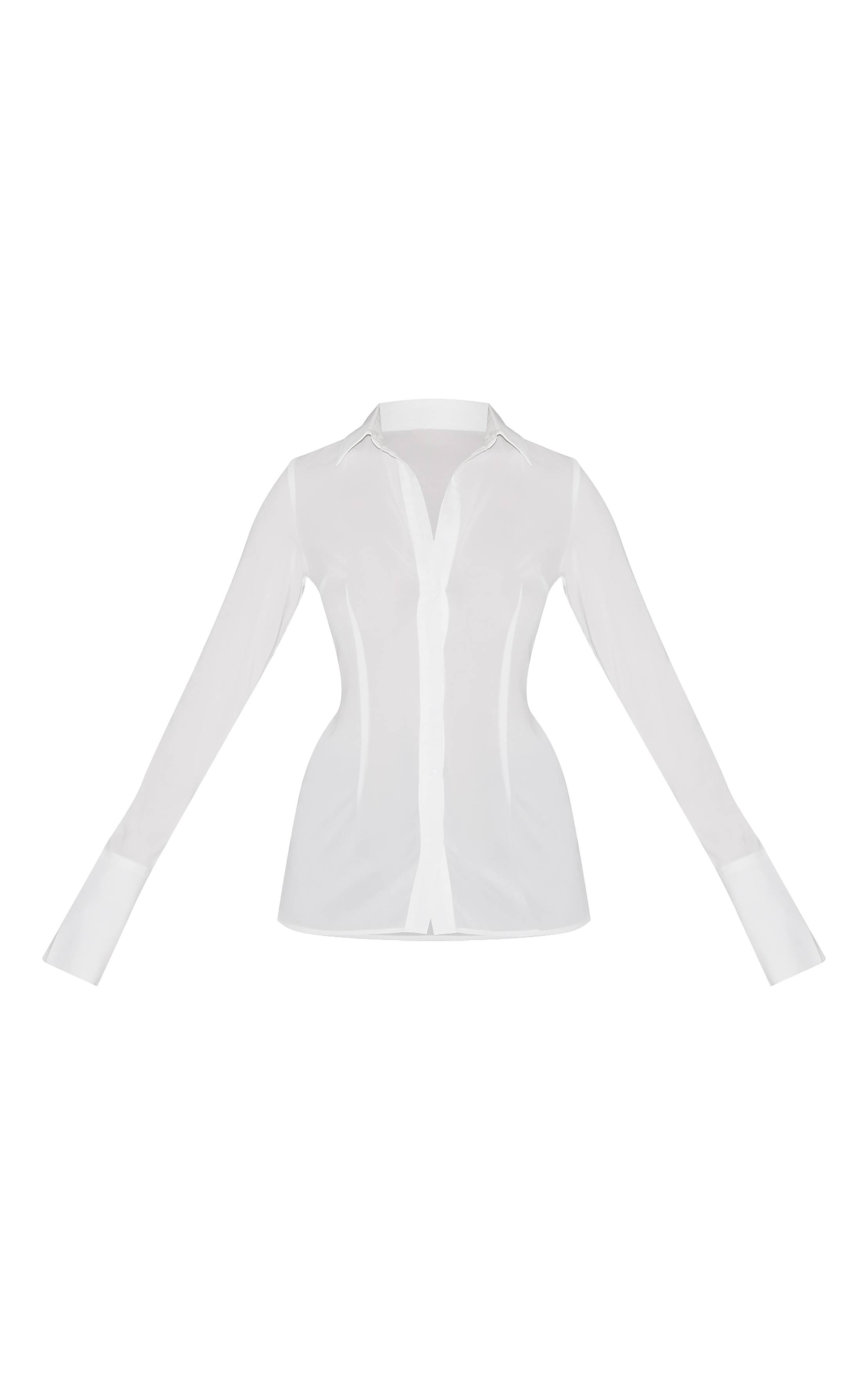 Blanc Chemise Ajustée En Mousseline