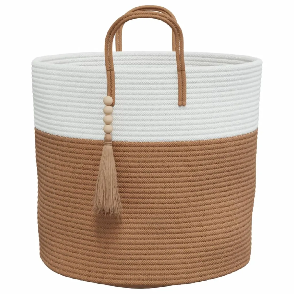 vidaXL Panier Marron et Blanc