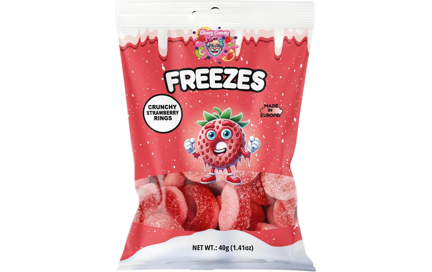 Gummibonbons Strawberry Rings gefriergetrocknet 40 gGefriergetrocknete Fruchtgummiringe