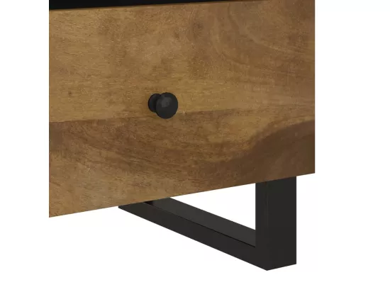 Table de chevet Bois de manguier solide et bois d'ingénierie