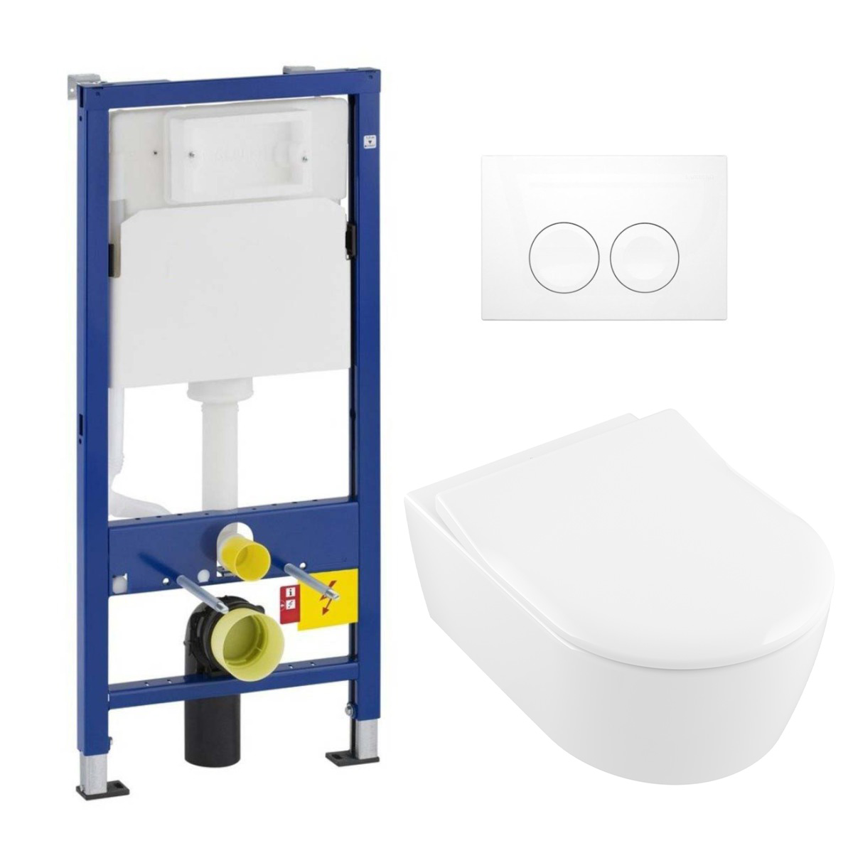 Geberit UP100 toiletset met Villeroy & Boch Avento randloos toilet met dunne softclose zitting