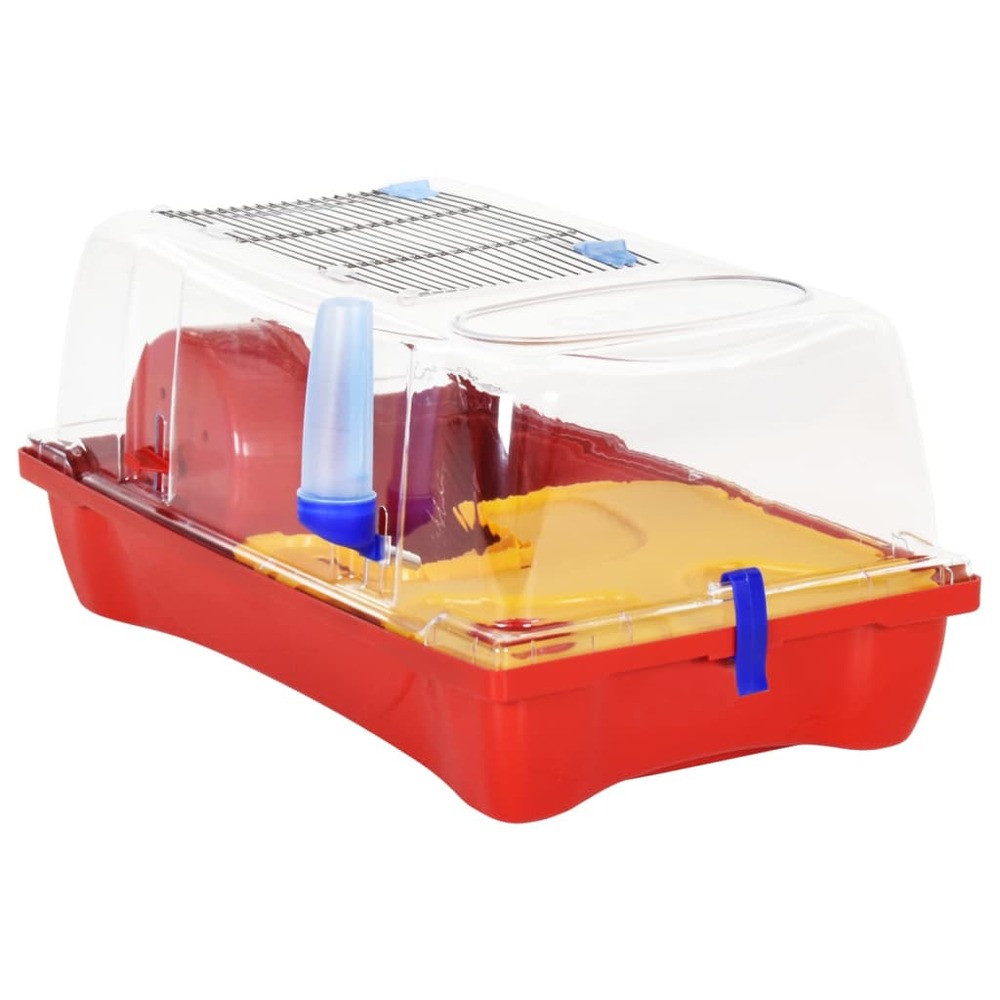 Cage pour hamsters rouge 57x33x26 cm polypropylène