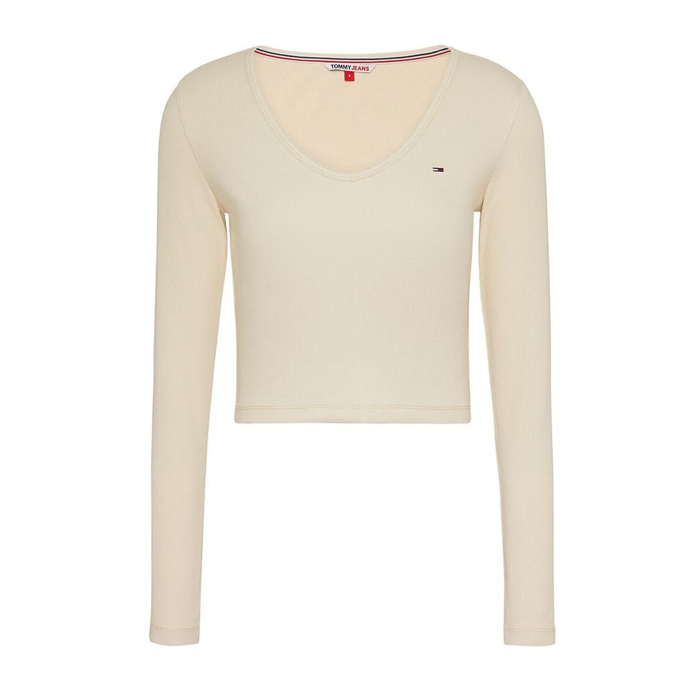 Tommy Hilfiger T-shirt Manches Longues Beige Femme Tommy Hilfiger Essent