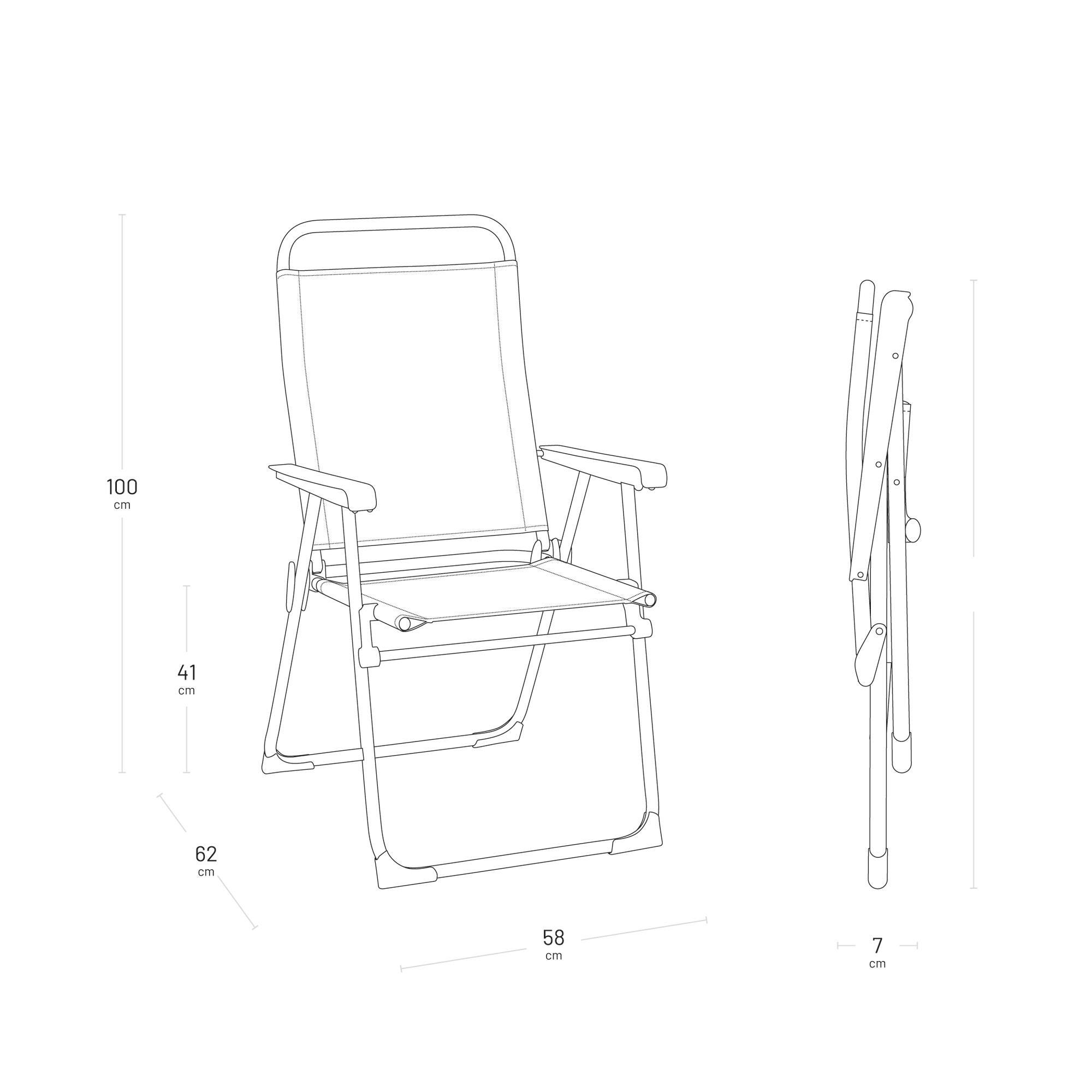 Ultraleichter Klappsessel Alu Victoria Batyline® Iso Schwarz Noir